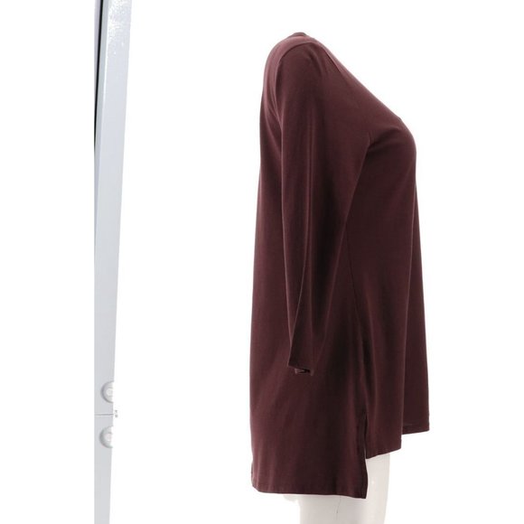 NWT LOGO PRINCIPLES BY LORI GOLDSTEIN 3/4 SLEEVE HI-LOW HEM TOP FUDGE XXS‎ - Picture 8 of 13